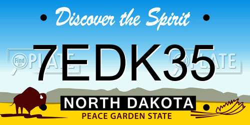 7EDK35 North Dakota License Plate
