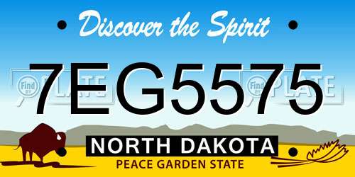 7EG5575 North Dakota License Plate
