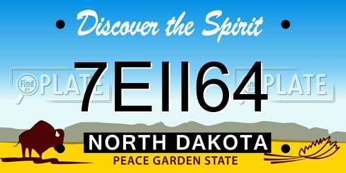 7EII64 North Dakota License Plate