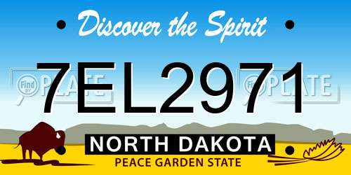 7EL2971 North Dakota License Plate