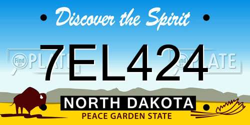 7EL424 North Dakota License Plate