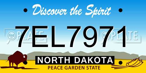 7EL7971 North Dakota License Plate
