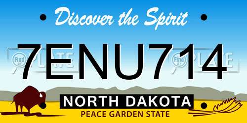 7ENU714 North Dakota License Plate