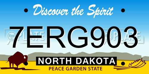 7ERG903 North Dakota License Plate
