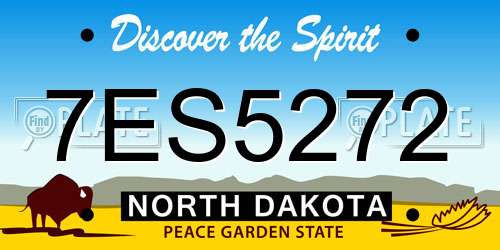 7ES5272 North Dakota License Plate