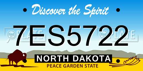 7ES5722 North Dakota License Plate