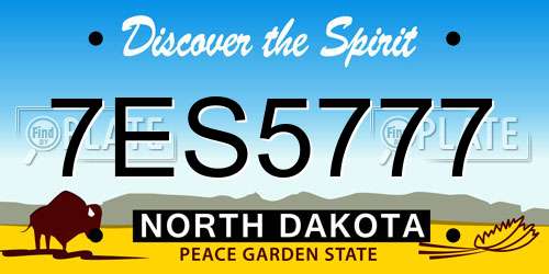 7ES5777 North Dakota License Plate