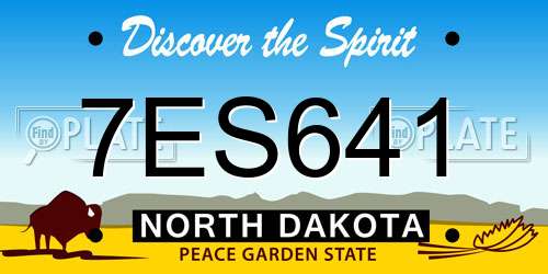 7ES641 North Dakota License Plate