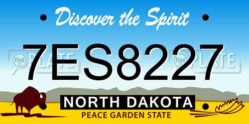 7ES8227 North Dakota License Plate