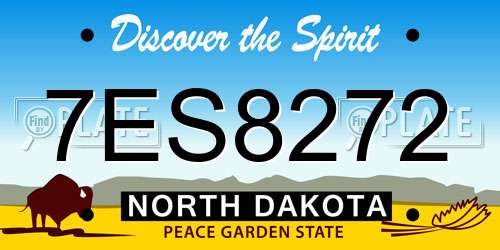 7ES8272 North Dakota License Plate