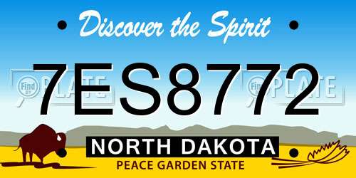 7ES8772 North Dakota License Plate