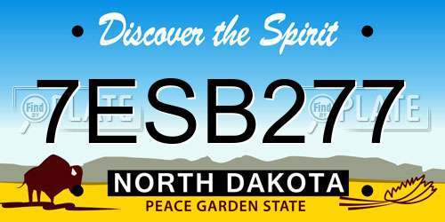 7ESB277 North Dakota License Plate