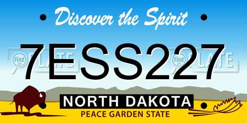 7ESS227 North Dakota License Plate