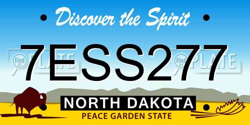 7ESS277 North Dakota License Plate