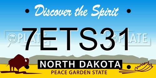 7ETS31 North Dakota License Plate