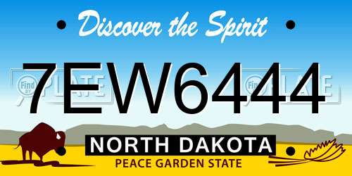 7EW6444 North Dakota License Plate