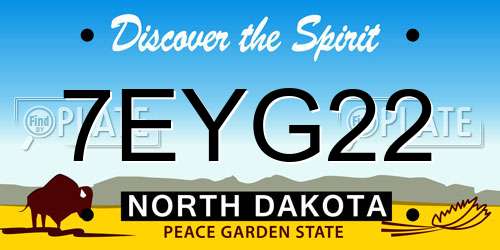 7EYG22 North Dakota License Plate