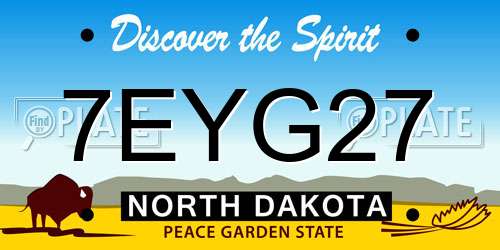 7EYG27 North Dakota License Plate