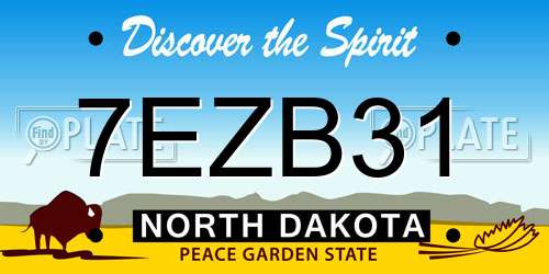 7EZB31 North Dakota License Plate