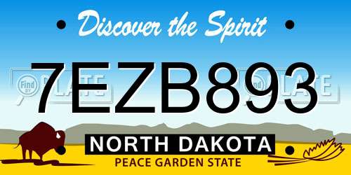 7EZB893 North Dakota License Plate