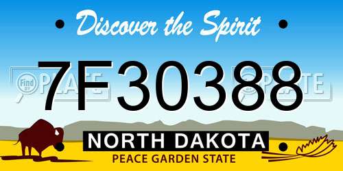 7F30388 North Dakota License Plate