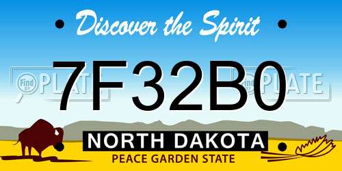 7F32B0 North Dakota License Plate