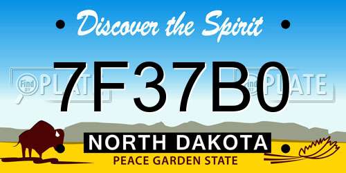 7F37B0 North Dakota License Plate