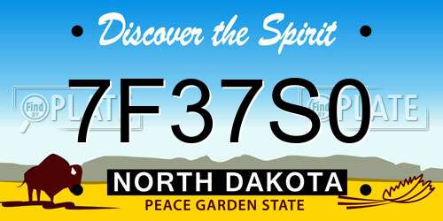 7F37S0 North Dakota License Plate
