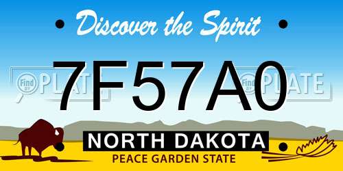 7F57A0 North Dakota License Plate