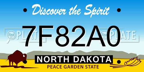 7F82A0 North Dakota License Plate