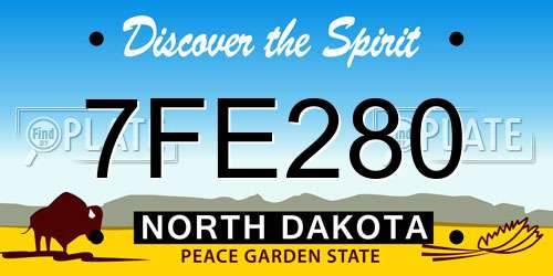 7FE280 North Dakota License Plate