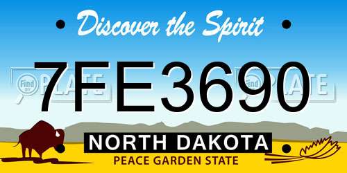 7FE3690 North Dakota License Plate