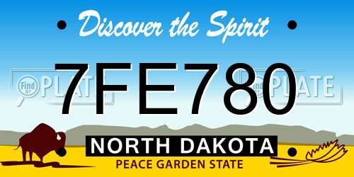 7FE780 North Dakota License Plate