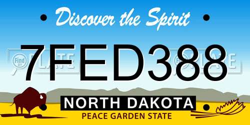 7FED388 North Dakota License Plate