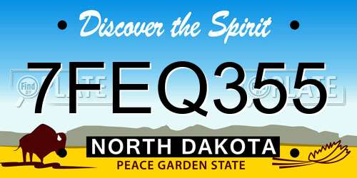7FEQ355 North Dakota License Plate