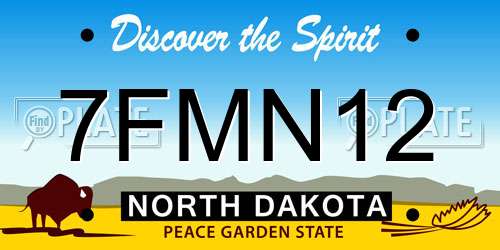 7FMN12 North Dakota License Plate
