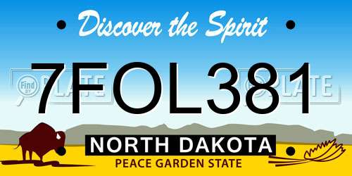 7FOL381 North Dakota License Plate
