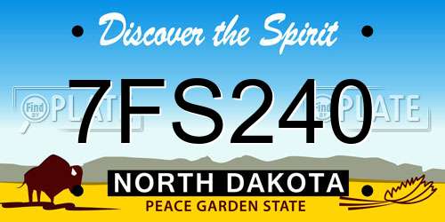 7FS240 North Dakota License Plate