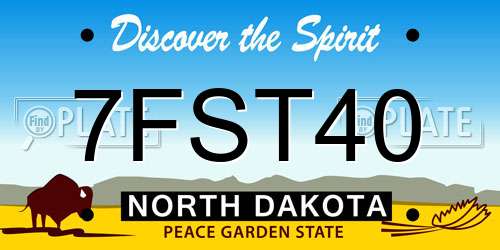 7FST40 North Dakota License Plate