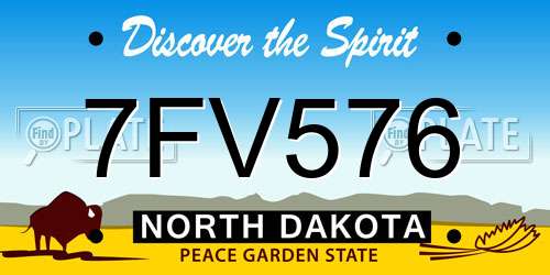 7FV576 North Dakota License Plate