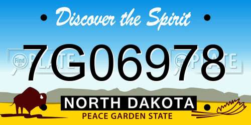 7G06978 North Dakota License Plate