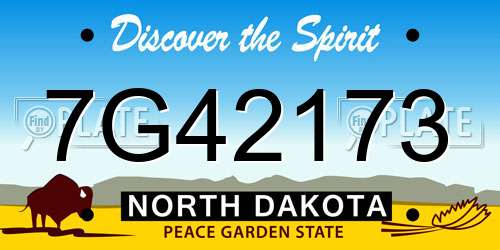 7G42173 North Dakota License Plate