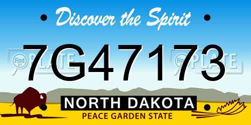 7G47173 North Dakota License Plate