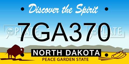 7GA370 North Dakota License Plate