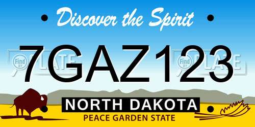 7GAZ123 North Dakota License Plate