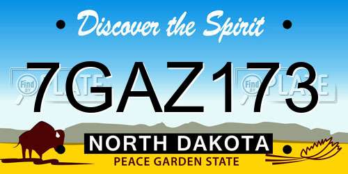 7GAZ173 North Dakota License Plate