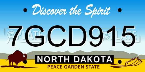 7GCD915 North Dakota License Plate