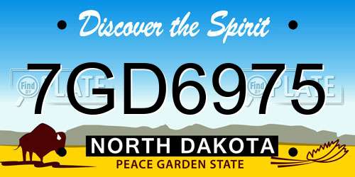 7GD6975 North Dakota License Plate