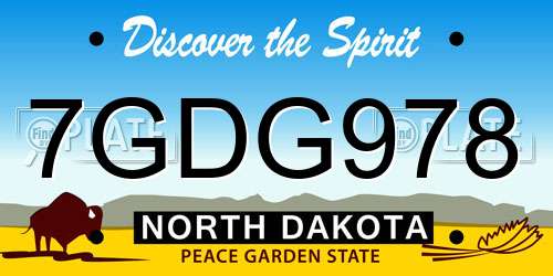 7GDG978 North Dakota License Plate