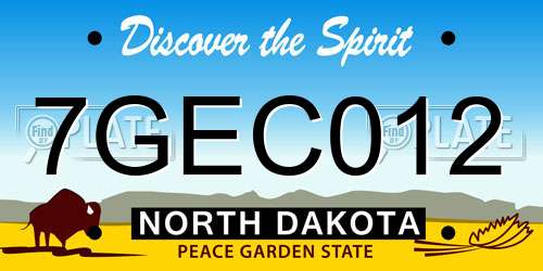 7GEC012 North Dakota License Plate